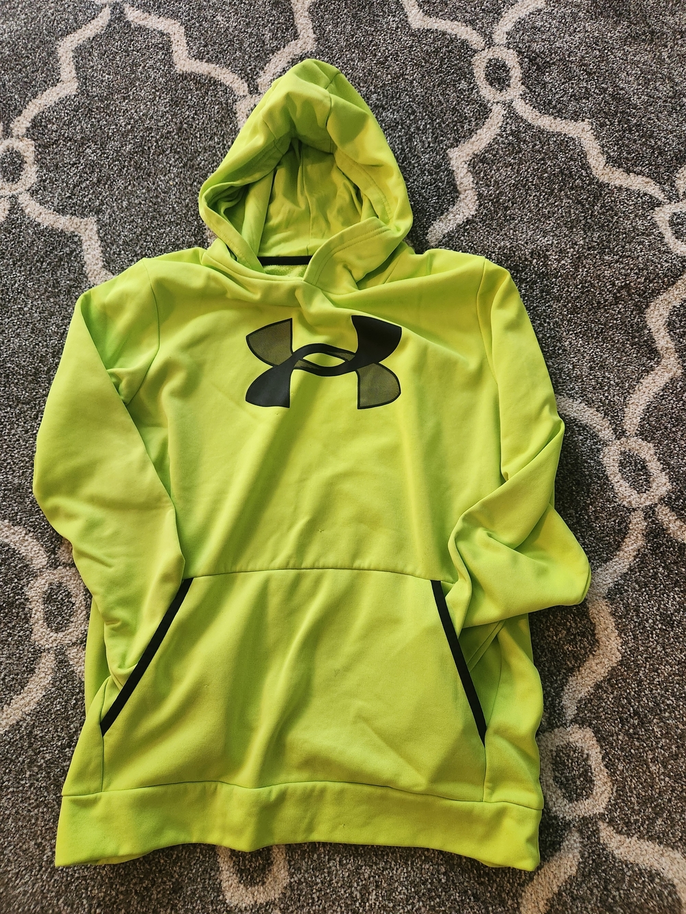 Under Armour Neon Lime Green Hoodie with Black Logo